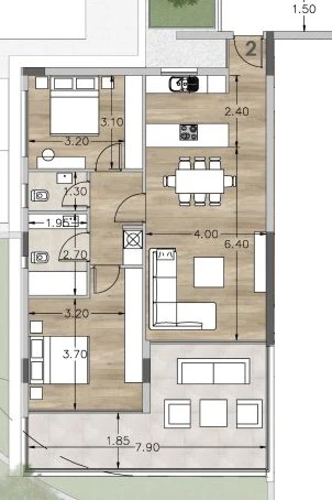 2 bedrooms, 87 sq.m., image 1