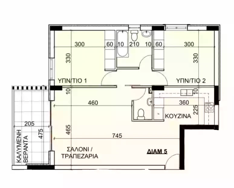 2 bedrooms, 80 sq.m., image 1