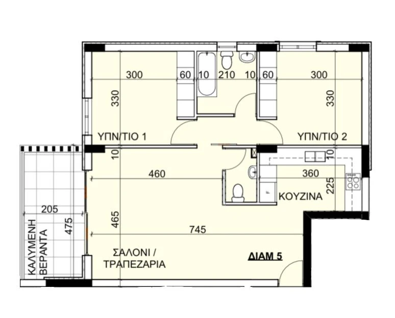 2 bedrooms, 80 sq.m., image 1