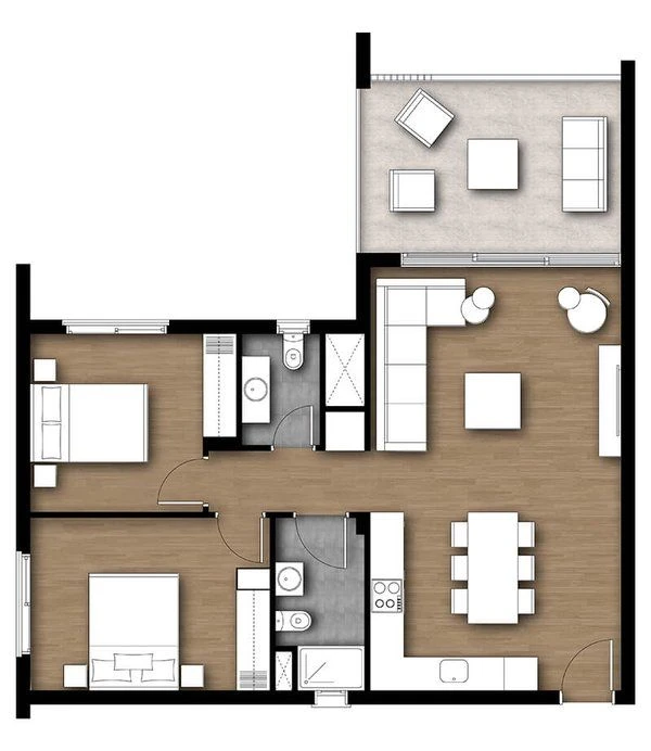 2 bedrooms, 80 sq.m., image 1