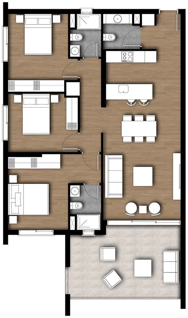 3 bedrooms, 105 sq.m., image 1