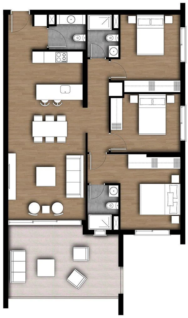 3 bedrooms, 105 sq.m., image 1