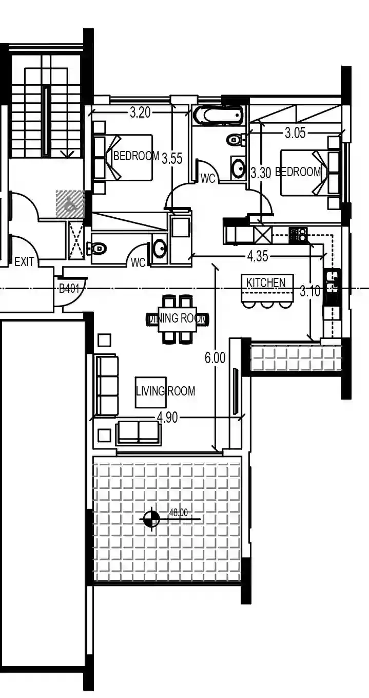 2 bedrooms, 95 sq.m., image 1