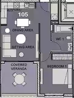 1 bedrooms, 57, image 1