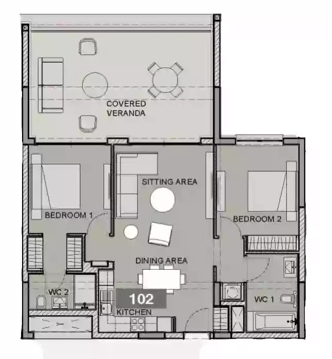 2 bedrooms, 87, image 1
