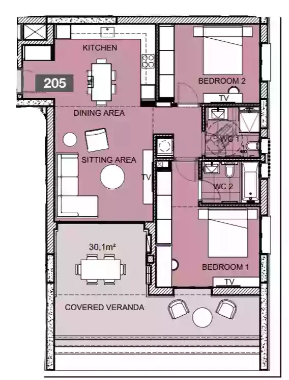 2 bedrooms, 90.45 sq.m., image 1