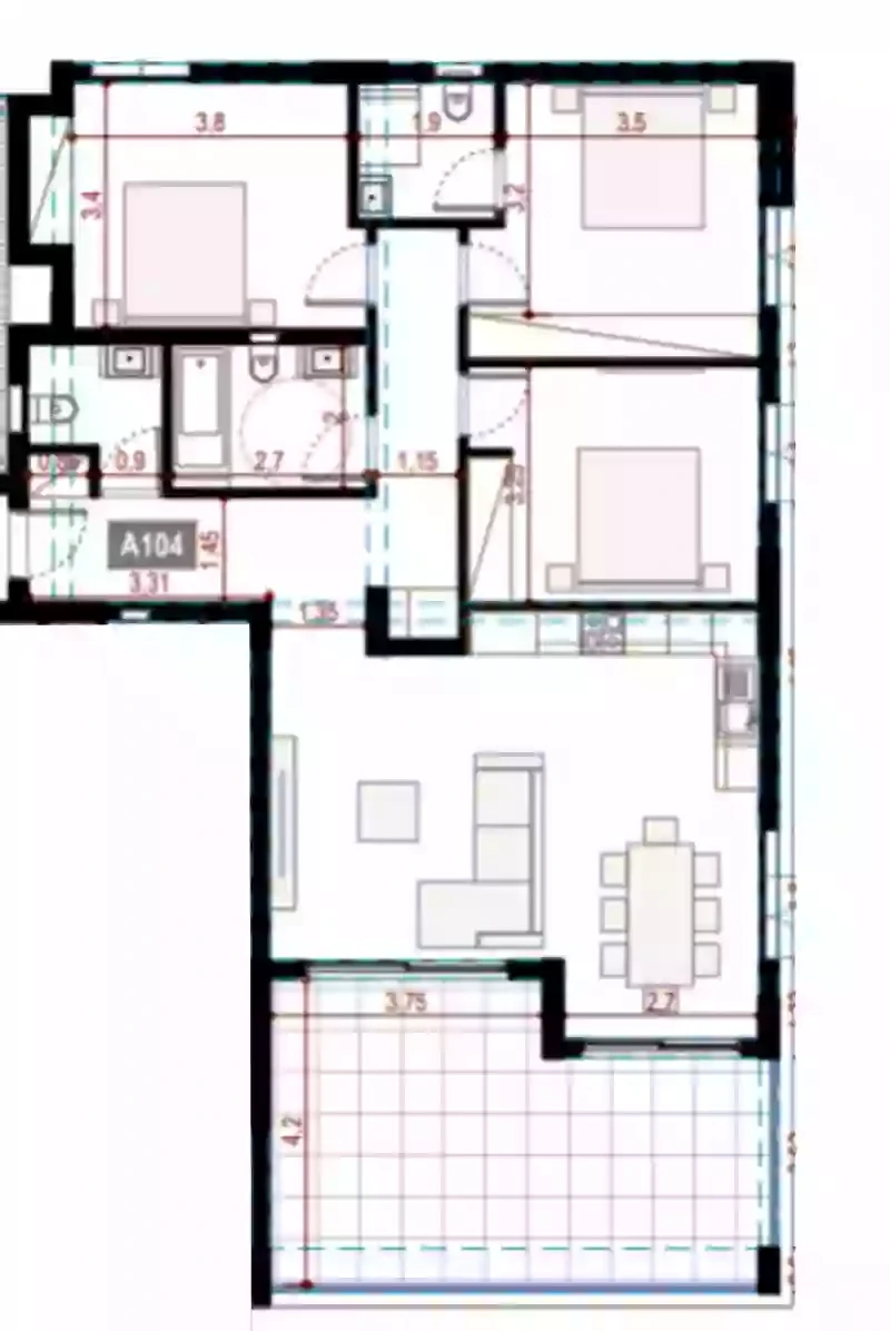 3 bedrooms, 117.1, image 1