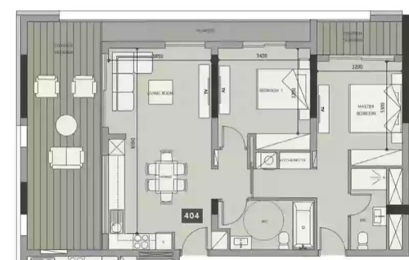 2 bedrooms, 90.5, image 1