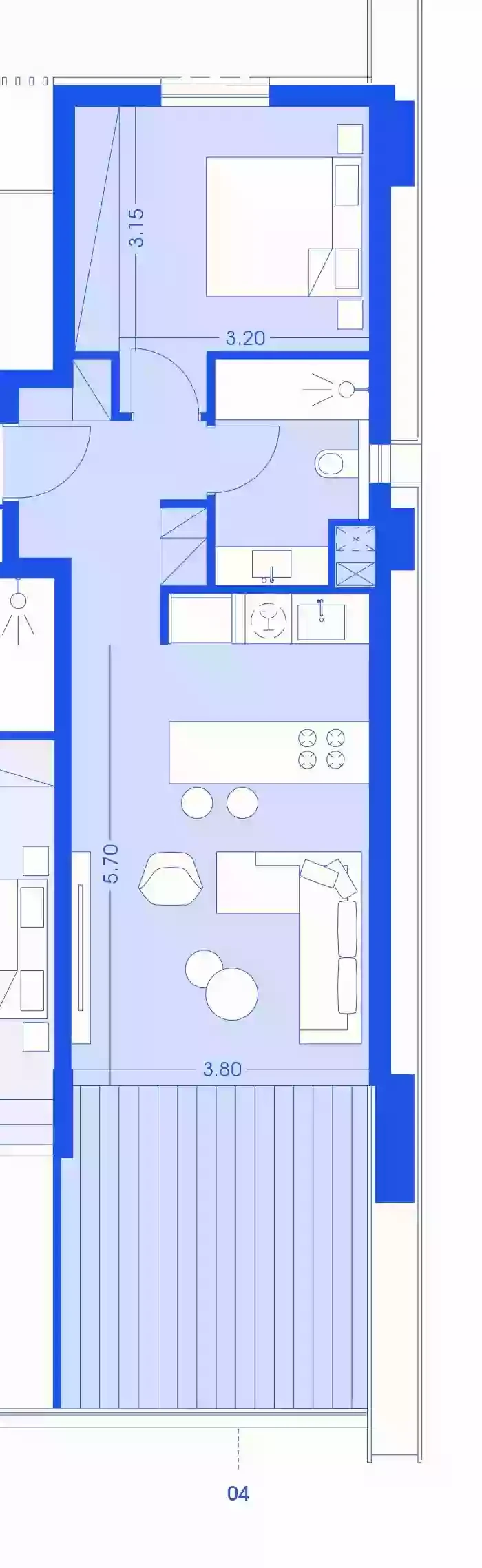 1 bedrooms, 57 sq.m., image 1