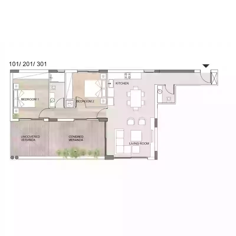 2 bedrooms, 91 sq.m., image 1