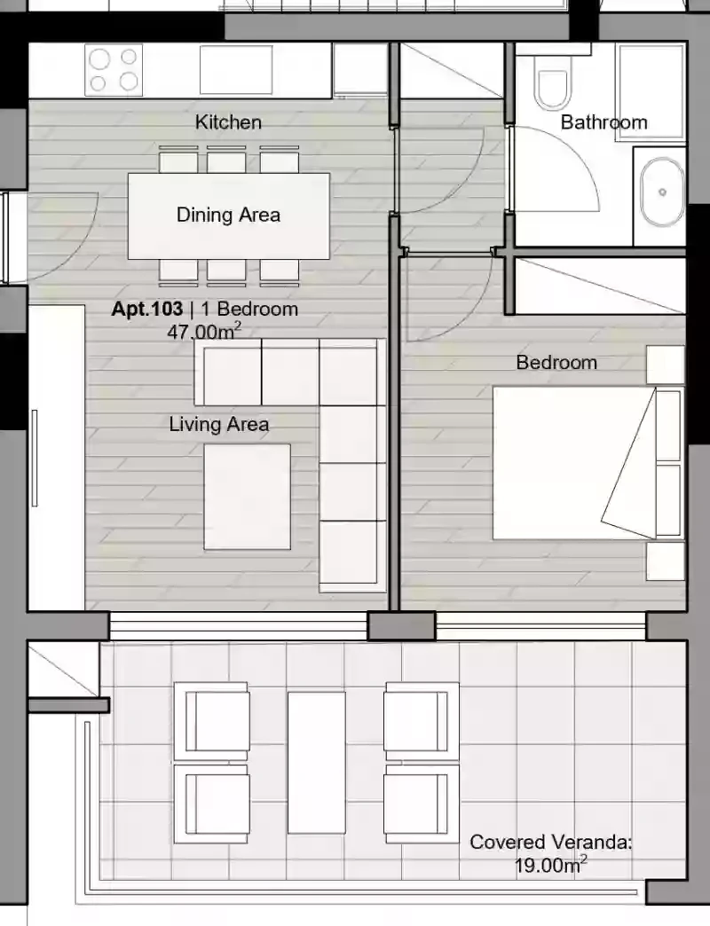 1 bedrooms, 46 sq.m., image 1