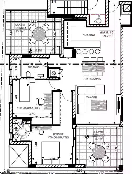 2 bedrooms, 96 sq.m., image 1