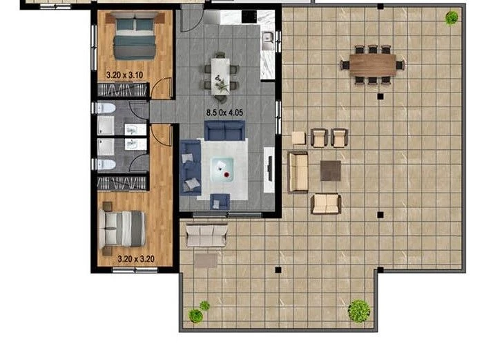 2 bedrooms, 80 sq.m., image 1