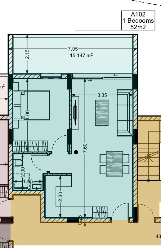 1 bedrooms, 52 sq.m., image 1