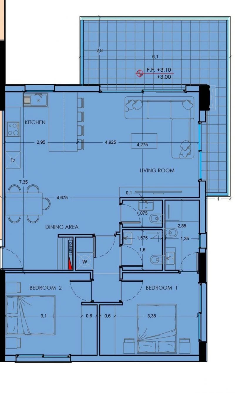 2 bedrooms, 92, image 1