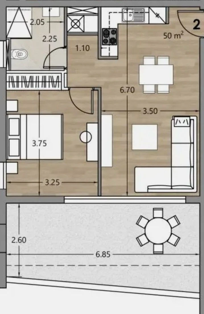 1 bedrooms, 65, image 1
