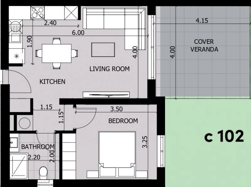 1 bedrooms, 52.9, image 1