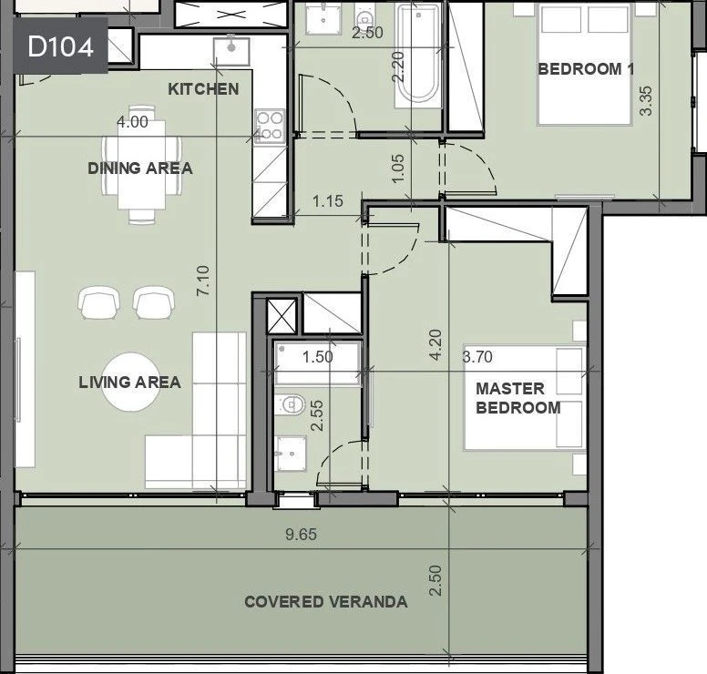 2 bedrooms, 92, image 1