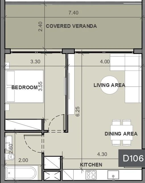 1 bedrooms, 57, image 1