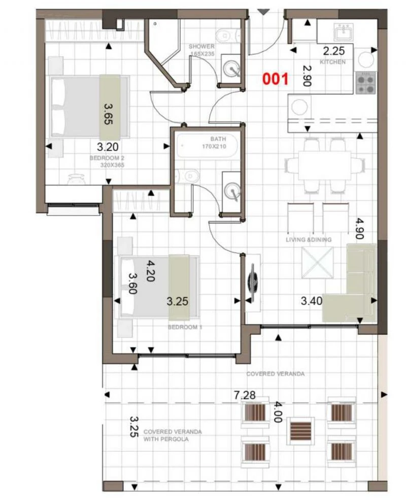 2 bedrooms, 71, image 1