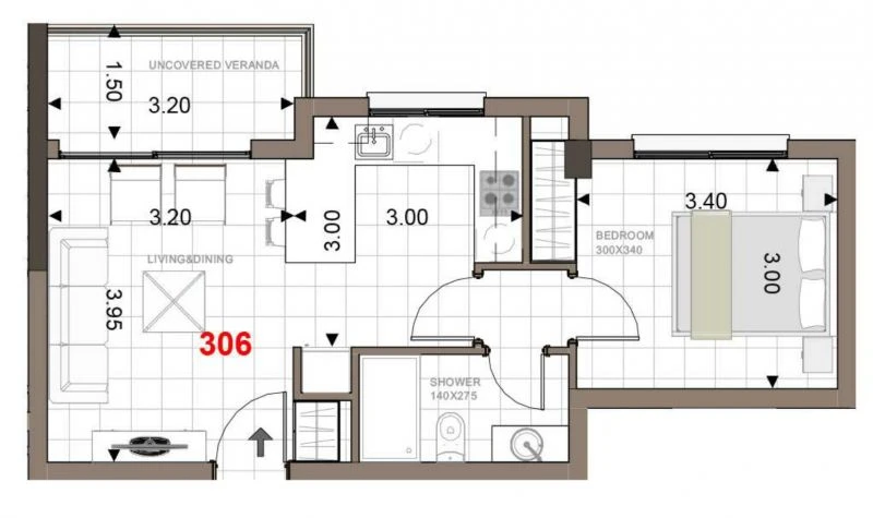 1 bedrooms, 45, image 1