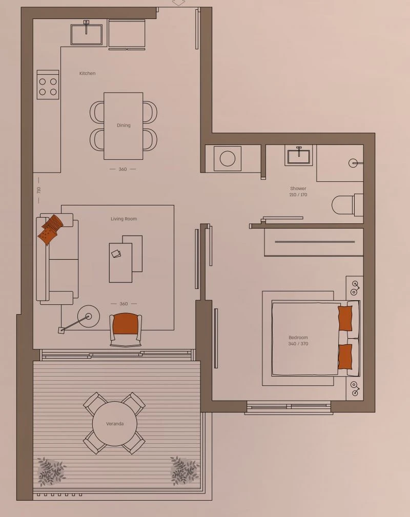 1 bedrooms, 50, image 1